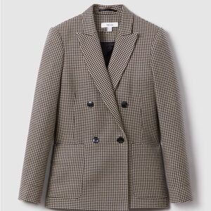 Reiss Black and Cream Houndstooth Jacket